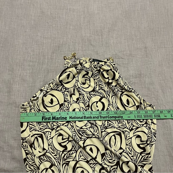 Adrianna Papell Halter neck Gold Chain Floral Dress Size 10 Fall Wedding Guest - Picture 6 of 7